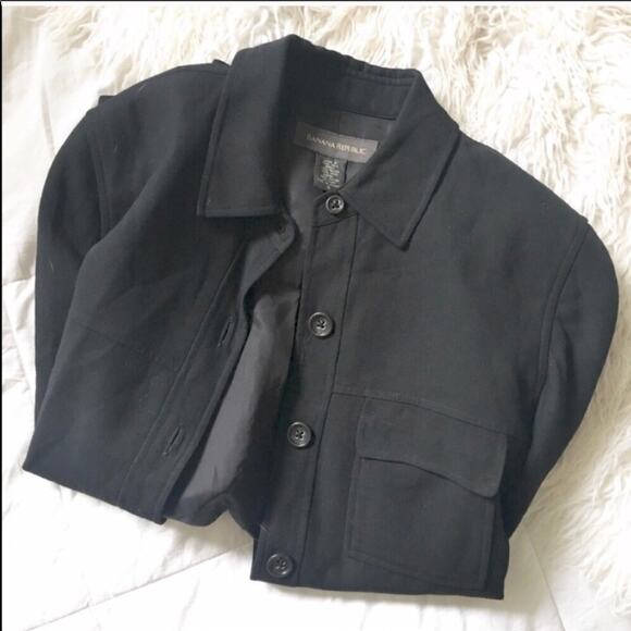 BANANA REPUBLIC Black Lightweight Button Front Casual Shacket Coat Jacket 6 - Picture 8 of 8